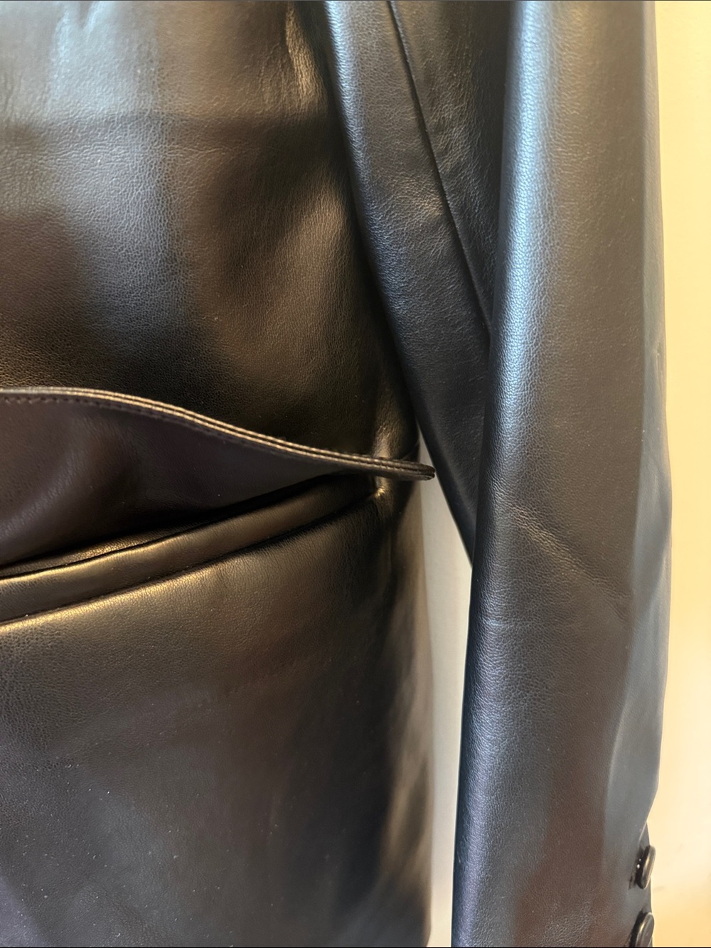 Good American Black Leather Blazer - Picture 2 of 7